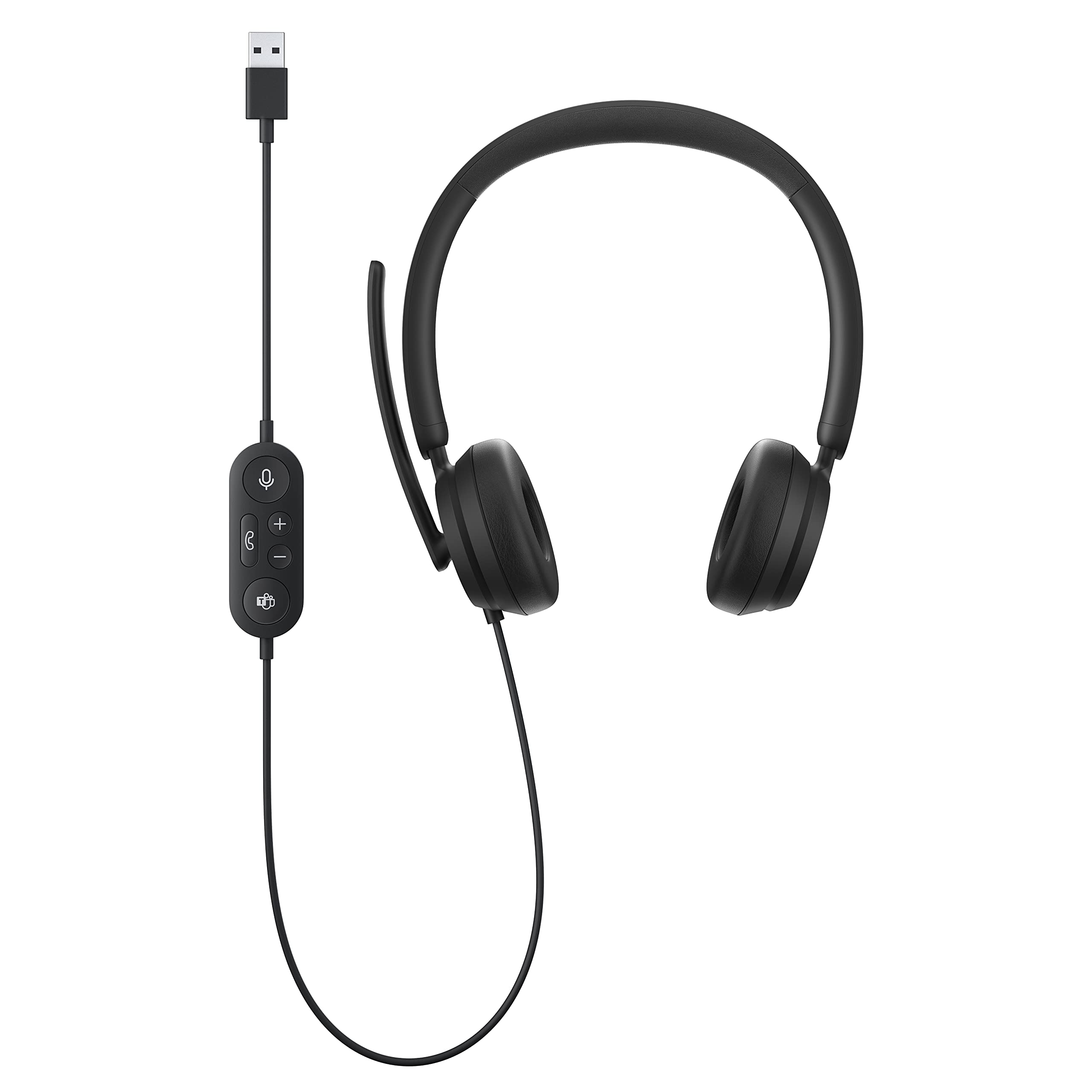 Microsoft Modern USB Headset - Wired Headset, On-Ear Stereo Headphones with Noise-Cancelling Microphone, USB-A Connectivity, In-Line Controls, PC/Mac/Laptop - Certified for Microsoft Teams