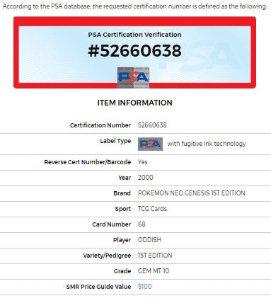 Pokemon 2000 Neo Genesis 1st Edition Oddish 68/111 PSA 10 GEM MINT (Graded Card)