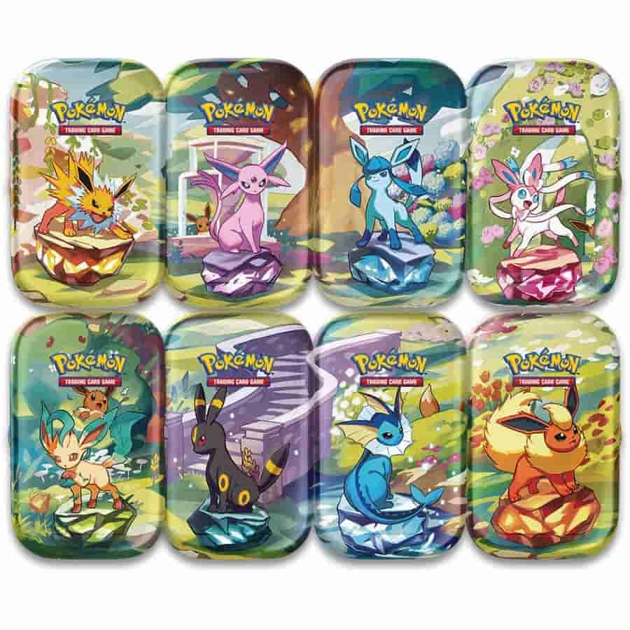 Pokemon TCG Scarlet & Violet Prismatic Evolutions Mini Tin Display