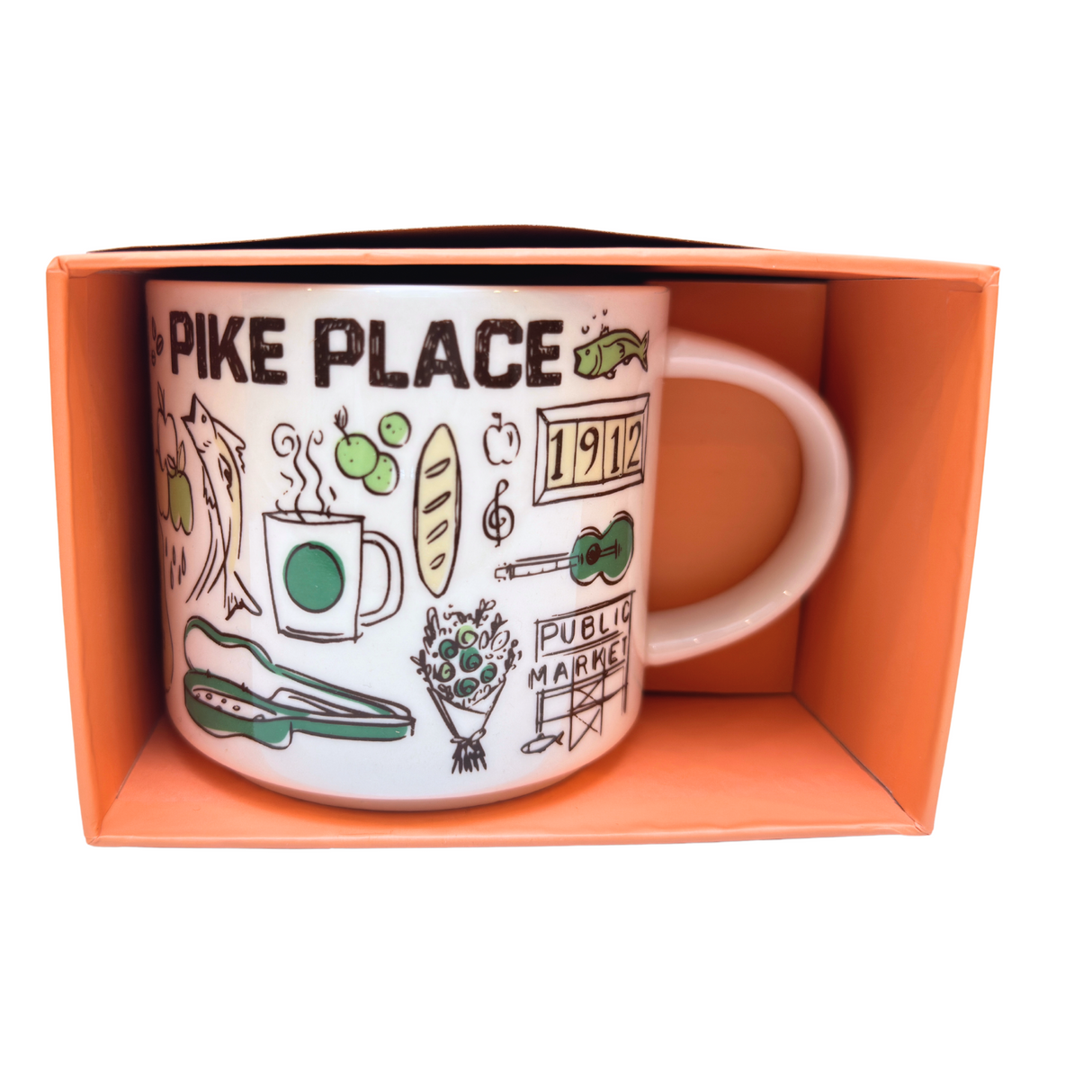 Starbucks Been There Series Pike Place Ceramic Mug, 14 Oz
