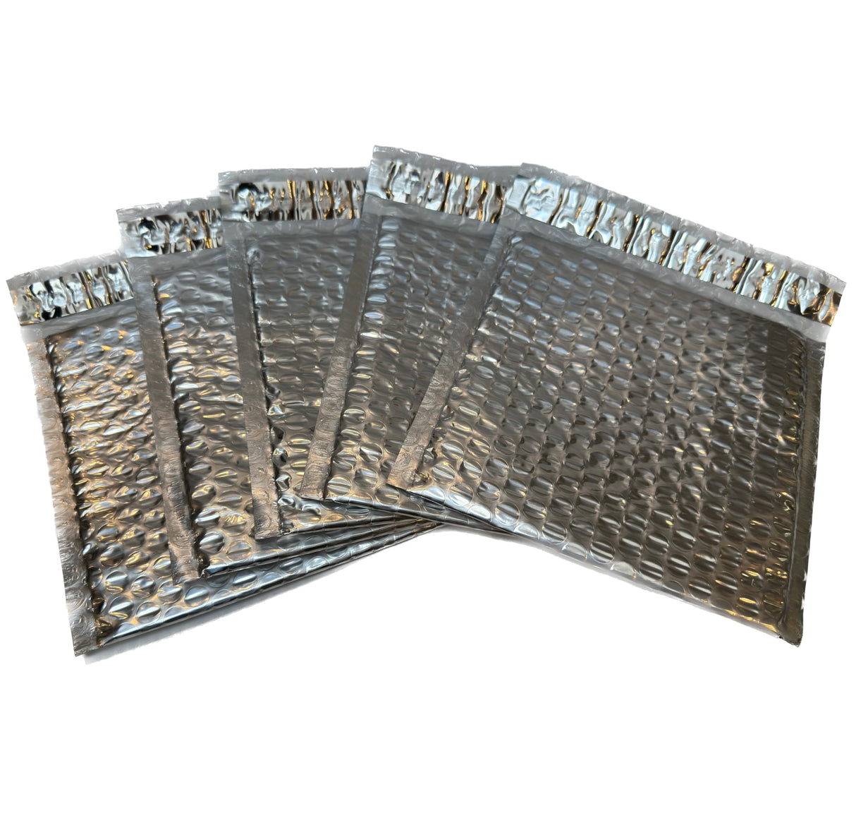 BlueProton Silver Metalized Poly Bubble Mailers, 6" x 6.5" (5-Pack)