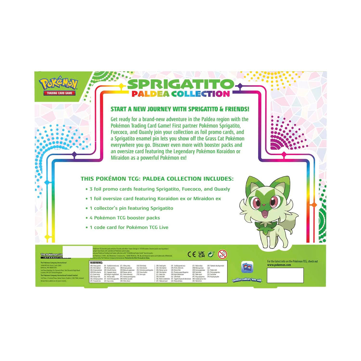 Pokemon TCG: Paldea Pin Collection - Sprigatito