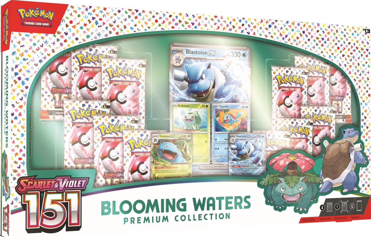 Pokemon TCG: Blooming Waters 151 Premium Collection - 12 Packs, Promos
