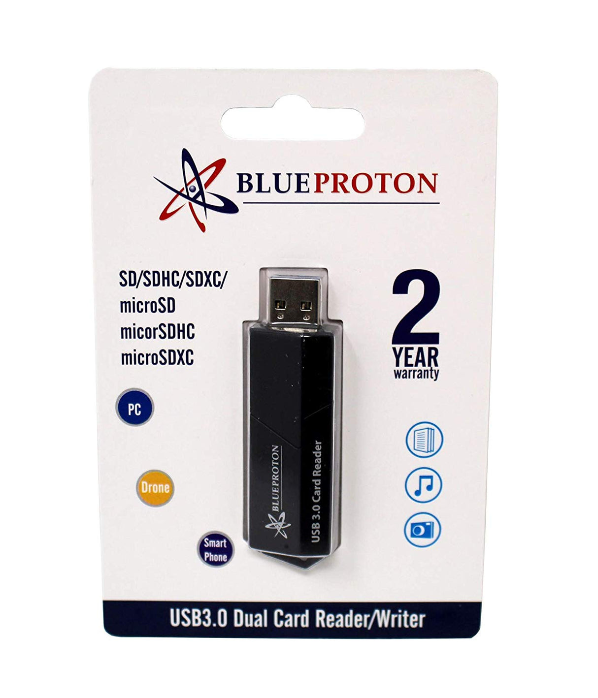 BlueProton USB 3.0 Multi-Card Reader: Ultimate Portable Data Companion (Black)