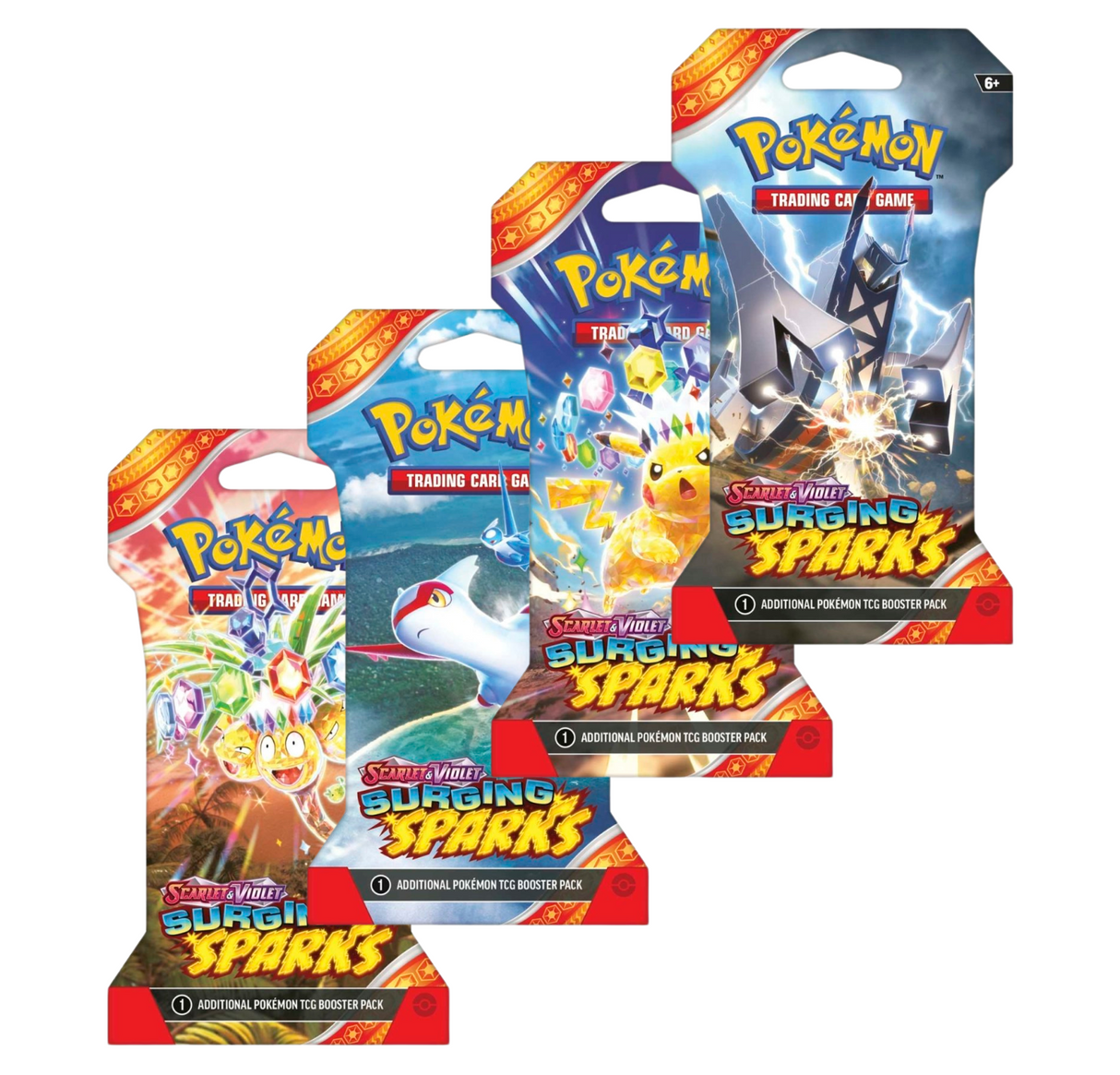 Pokemon Scarlet & Violet Surging Sparks Art Bundle (4 Sleeved Booster Packs)