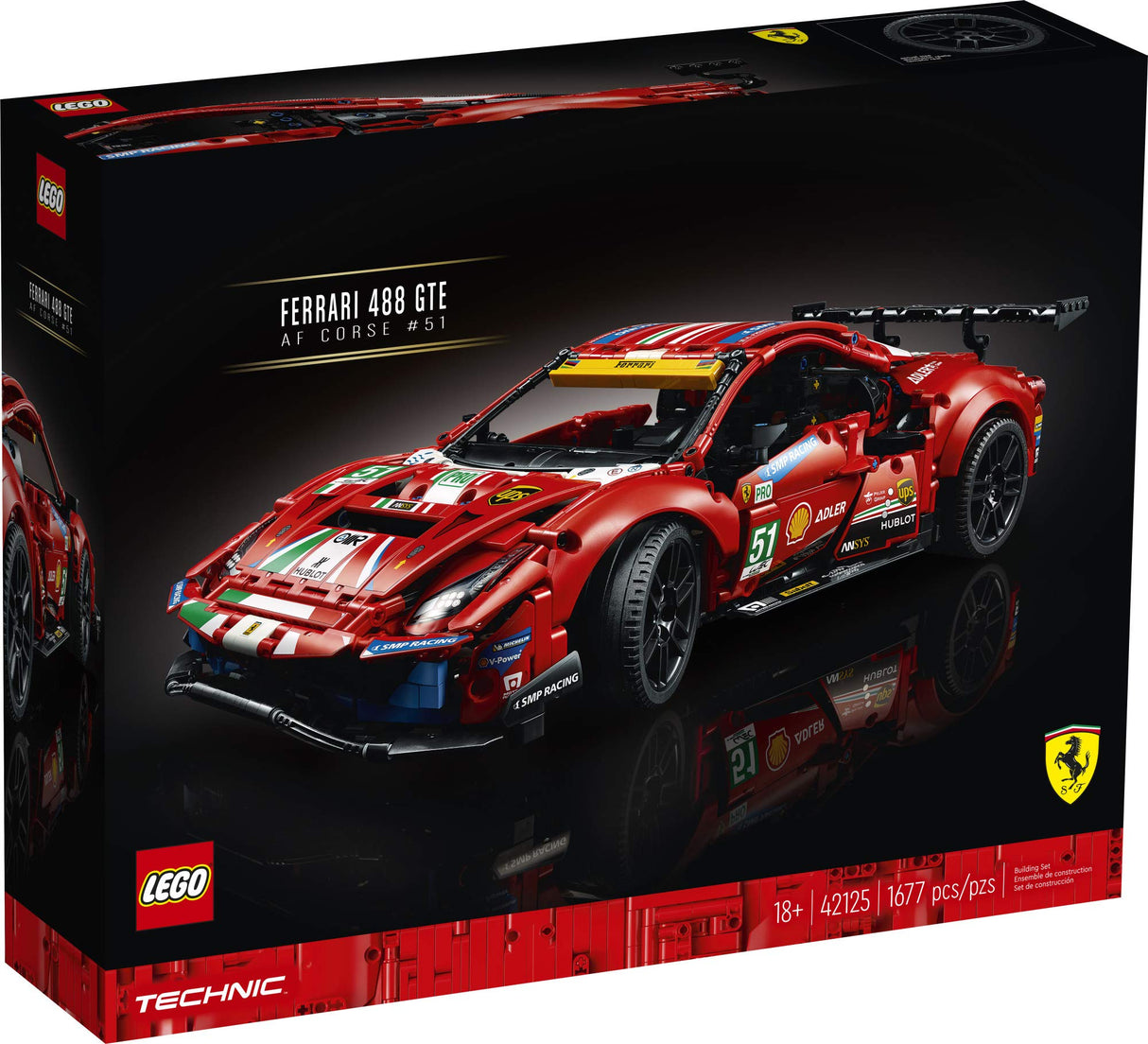 LEGO Technic Ferrari 488 GTE AF Corse #51 42125 Building Kit (1,677 Pieces)