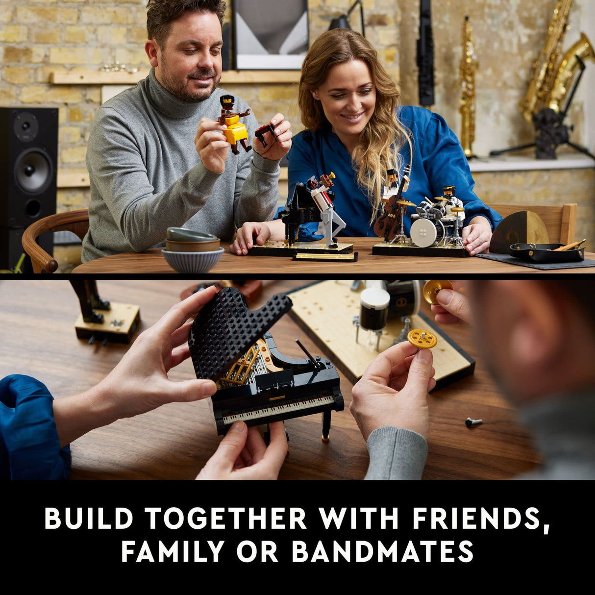 LEGO Ideas Jazz Quartet 21334, Set for Adults, Gift for Music Lovers with Band Figures and 4 Instruments: Piano, Double Bass, Trumpet & a Drum Kit (Like New, Open Box)