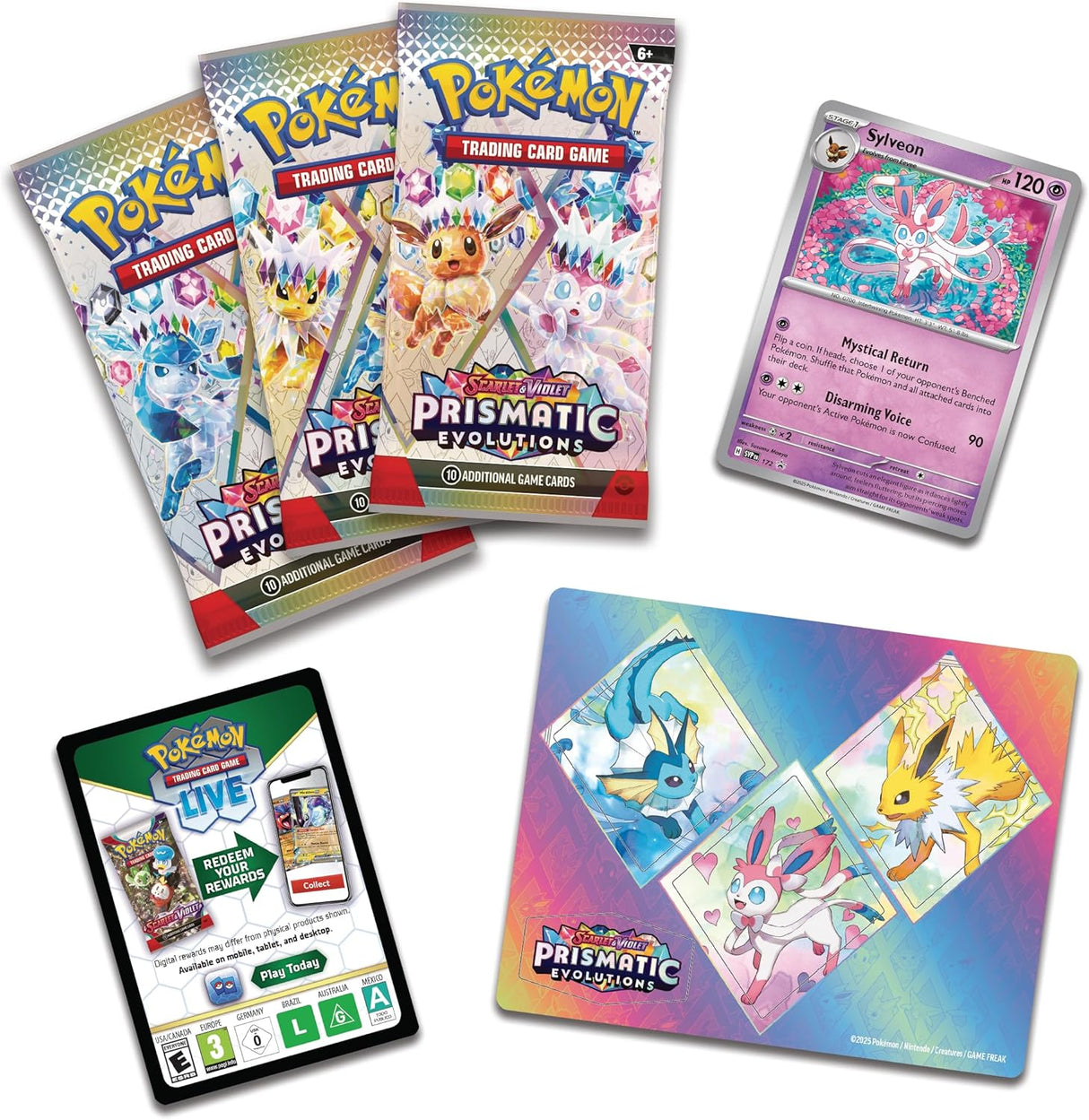 Pokemon SV8.5 Scarlet and Violet Prismatic Evolutions Tech Sticker Collection | Sylveon (2-Pack)