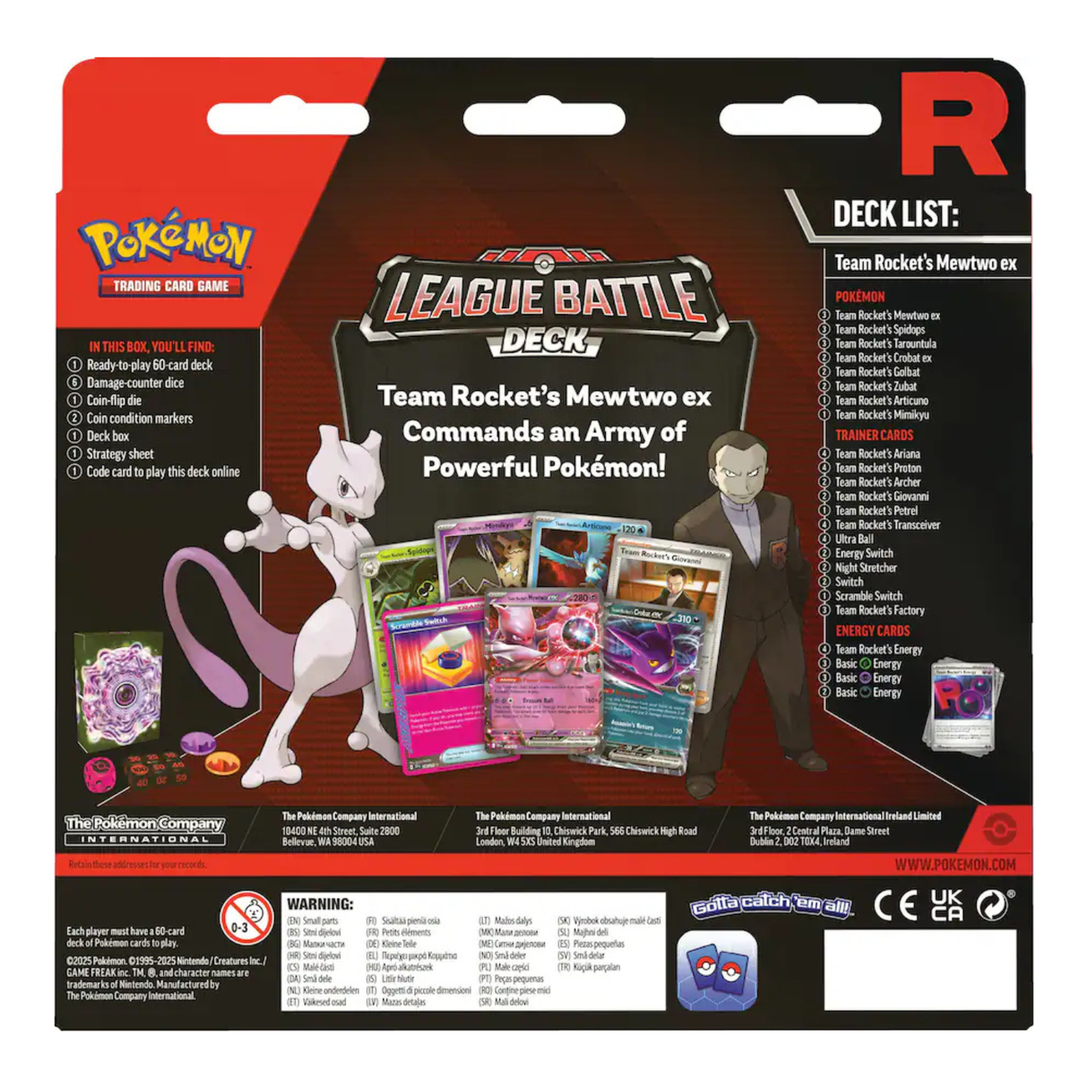 Pokémon TCG: Team Rocket’s Mewtwo ex League Battle Deck