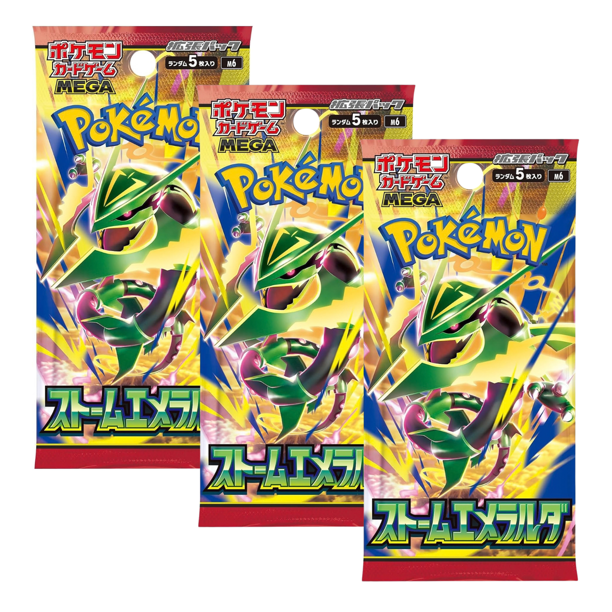 Pokemon M6 Mega Storm Emeralda Booster Pack | 3-Pack (Japanese Version)