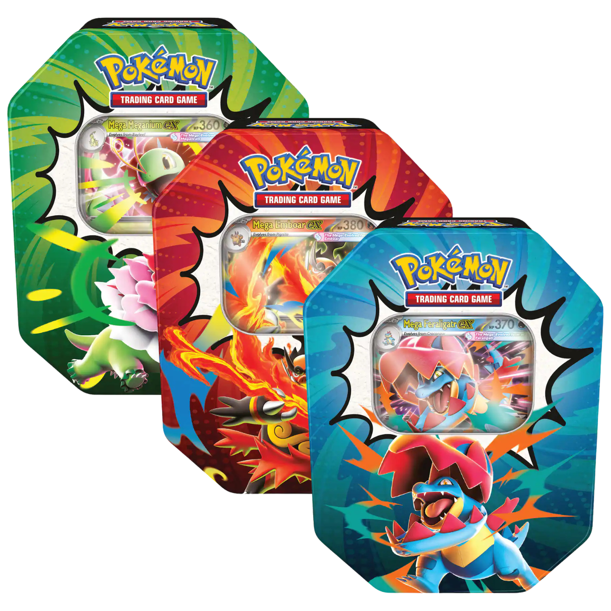 Pokemon ME2.5 Mega Evolution Ascended Heroes Tin Art Set | 3 Tins (One of Each Artwork)