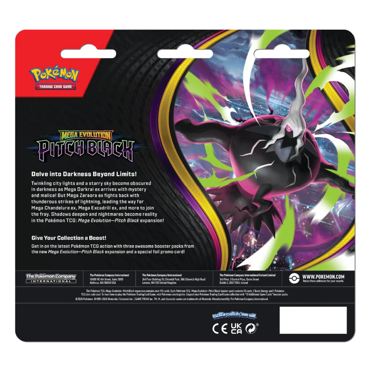 Pokemon ME5 Mega Evolution Pitch Black 3-Pack Blister | Binacle
