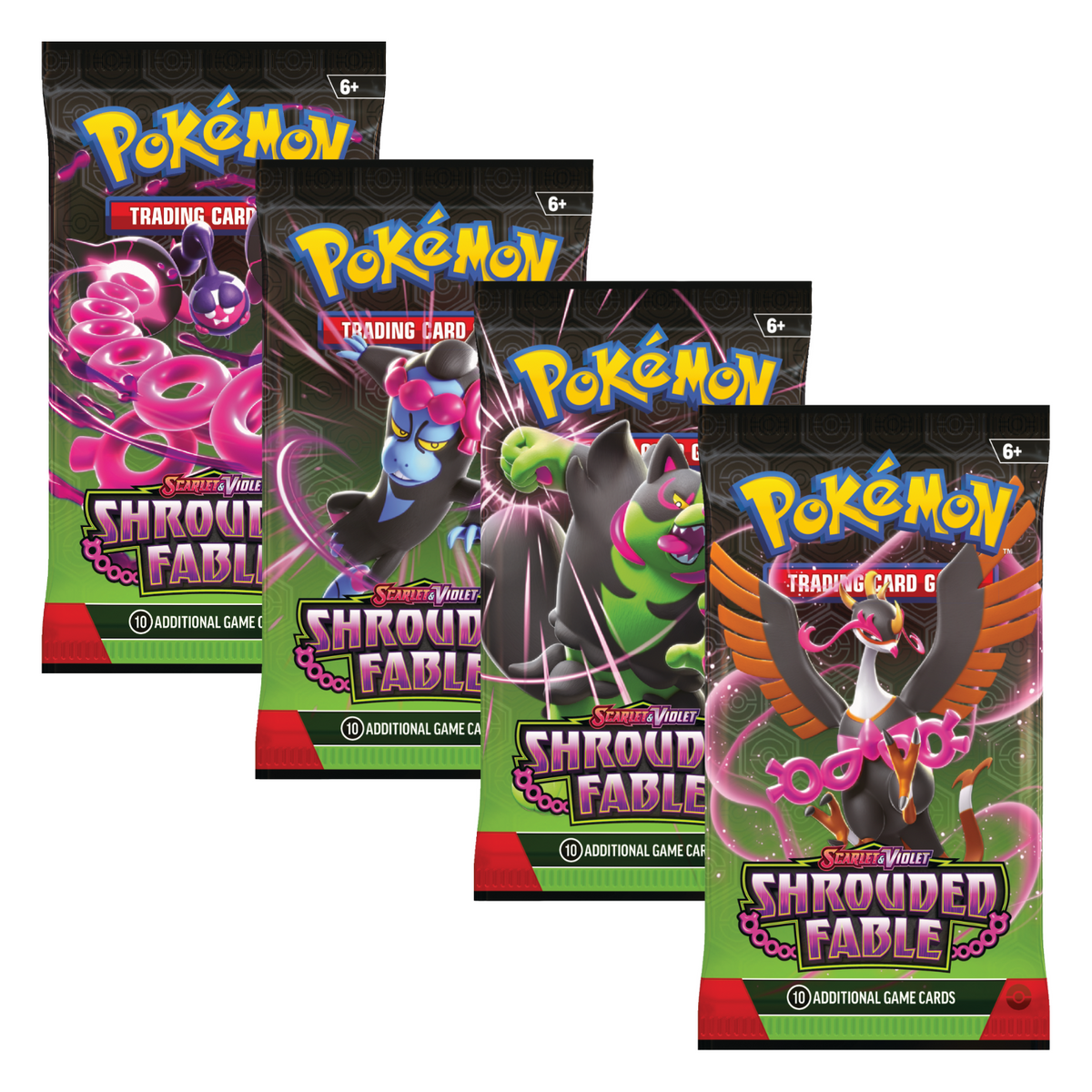 Pokemon SV6.5 Scarlet & Violet Shrouded Fable | 4 Booster Packs (One of Each Artwork)