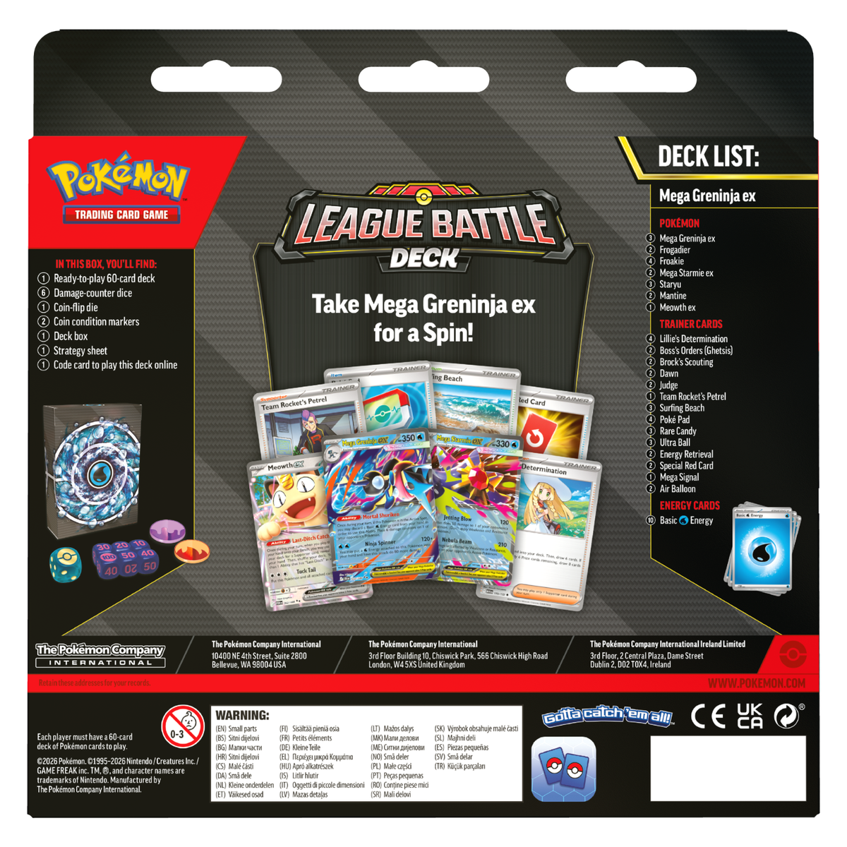 Pokemon Mega Greninja ex League Battle Deck