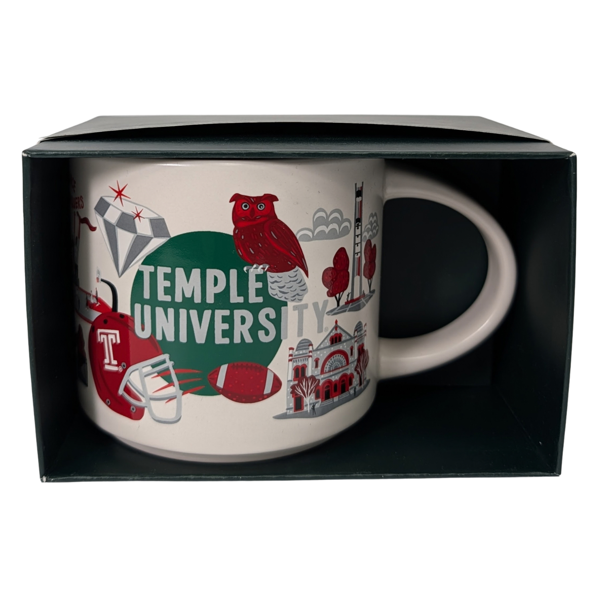 Starbucks Discovery Series Campus Collection Temple University Ceramic Mug, 14 Oz