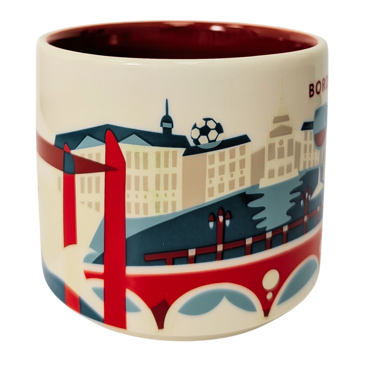 Starbucks You Are Here Series Bordeaux Ceramic Mug, 14 Oz