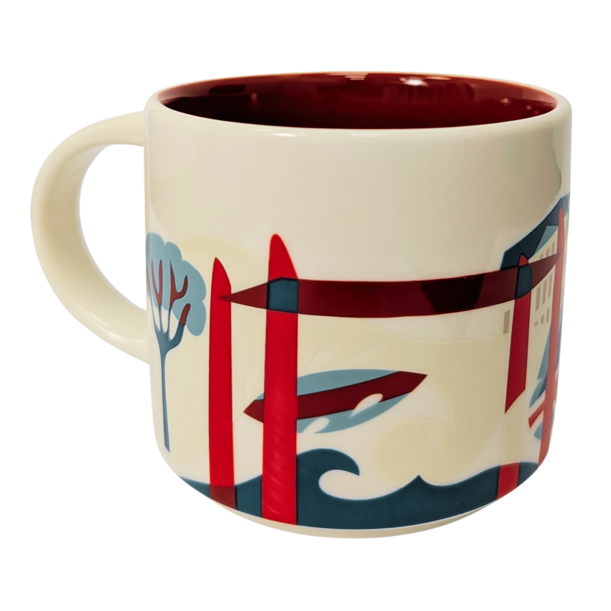 Starbucks You Are Here Series Bordeaux Ceramic Mug, 14 Oz