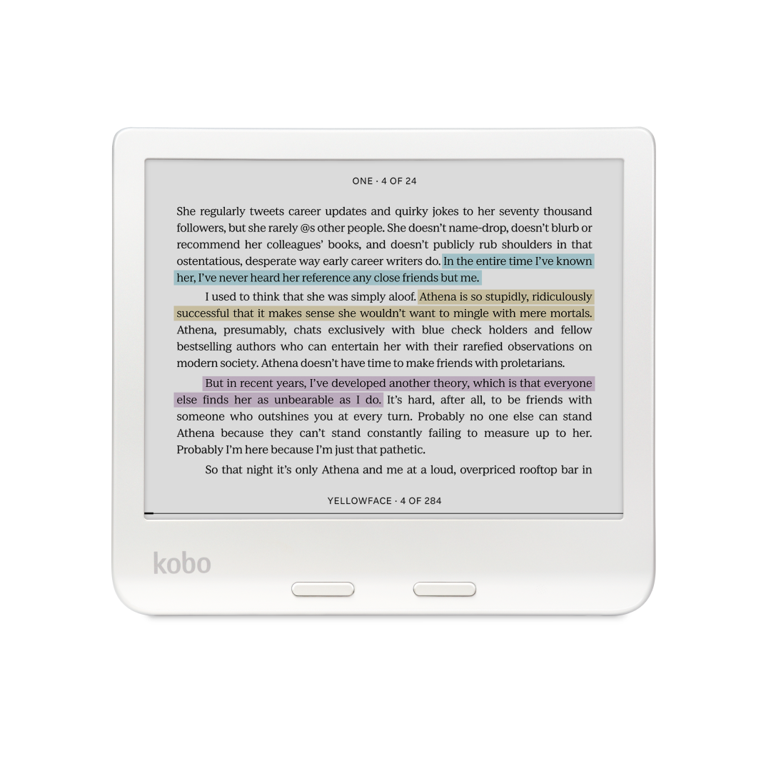 Kobo Libra Colour | eReader | 7" Glare-Free Colour E Ink Kaleido 3 Display | Dark Mode Option | Audiobooks | Waterproof | White (Open Box, Like New)