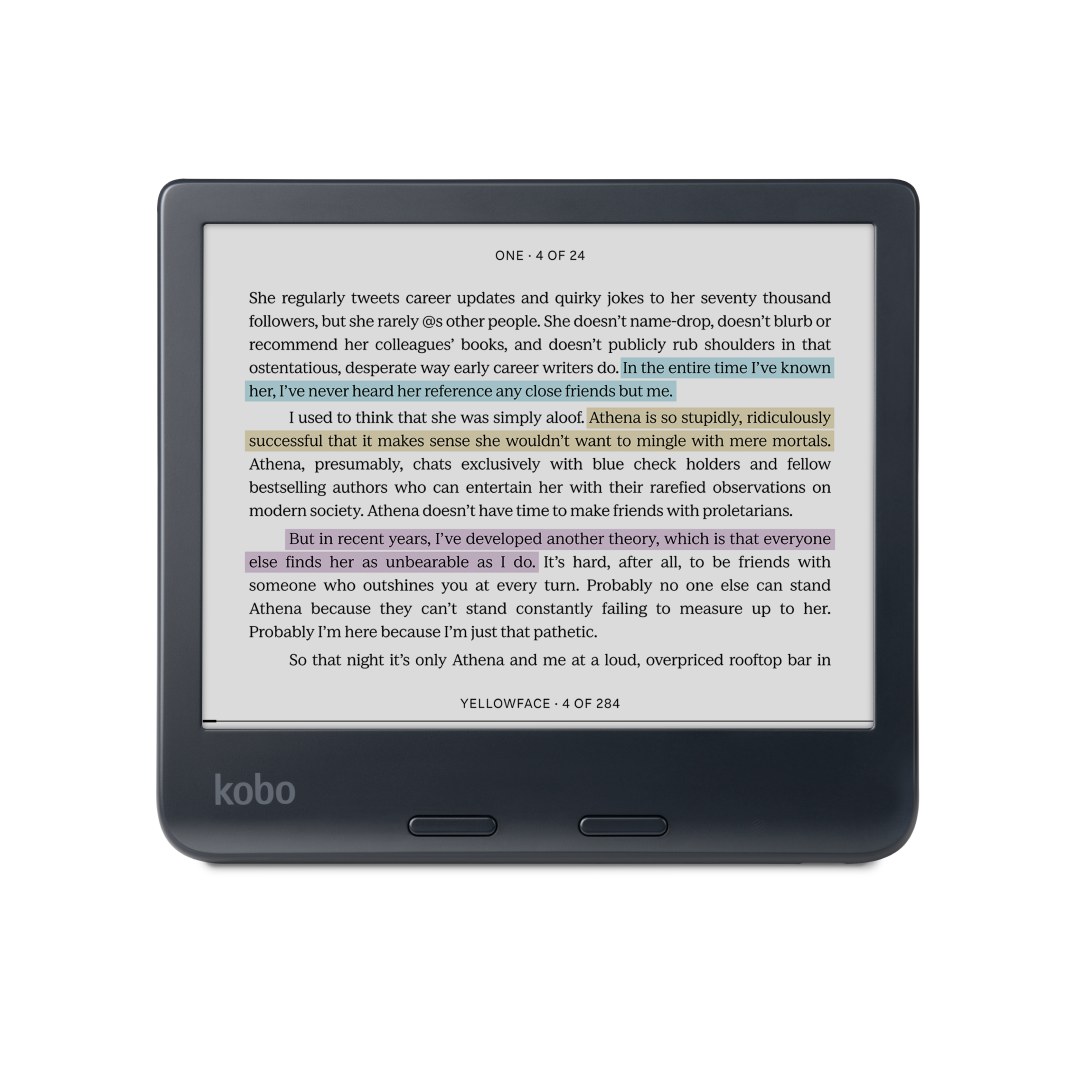 Kobo Libra Colour | eReader | 7" Glare-Free Colour E Ink Kaleido 3 Display | Dark Mode Option | Audiobooks | Waterproof | Black (Open Box, Like New)