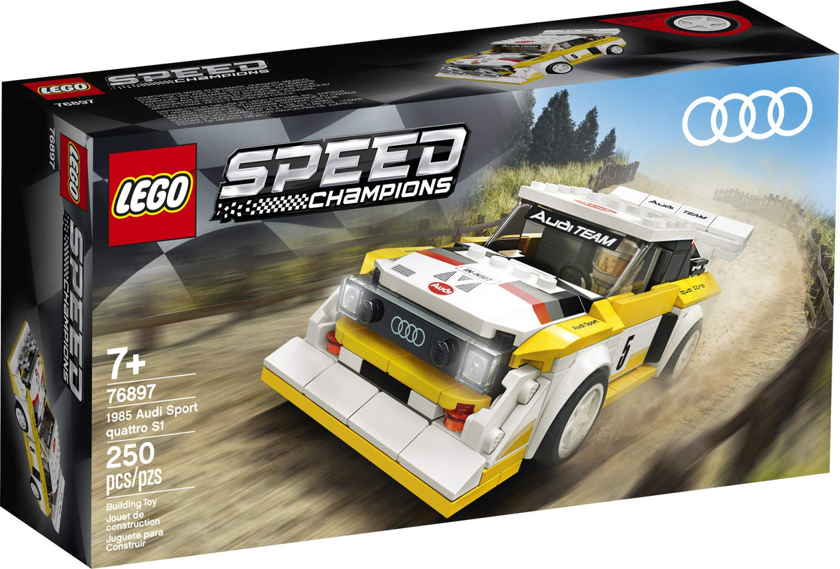 LEGO Speed Champions 1985 Audi Sport Quattro S1 76897 Toy Cars for Kids Building Kit Featuring Driver Minifigure (250 Pieces) (Like New, Open Box)