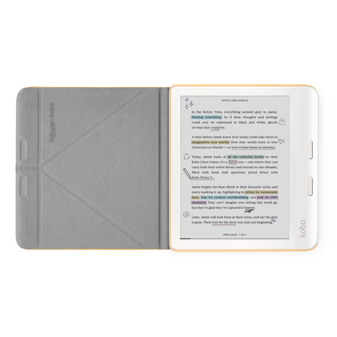 Kobo Libra Colour SleepCover Case - Sleep/Wake Technology - Built-In 2-Way Stand - Vegan Leather