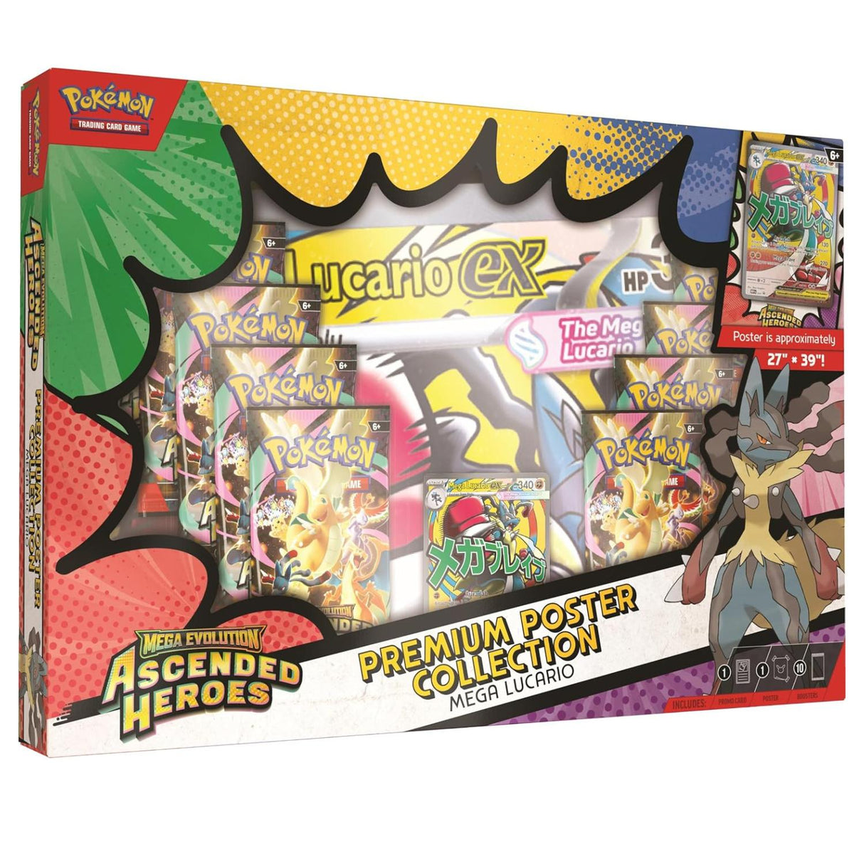 Pokemon ME2.5 Ascended Heroes Premium Poster Collection | Mega Lucario ex