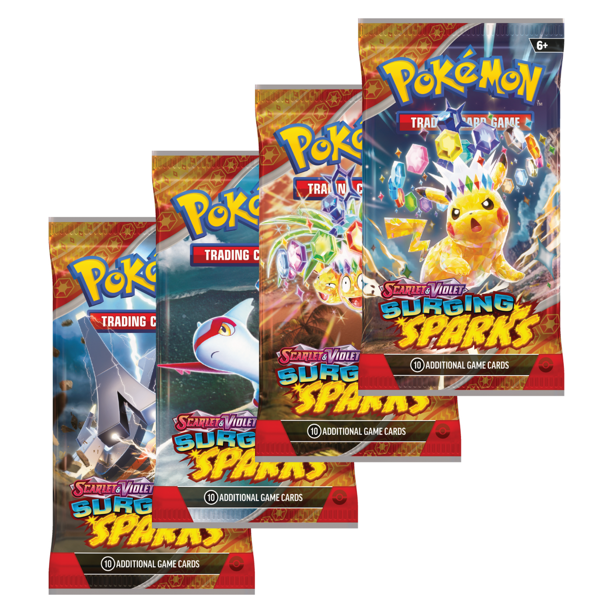 Pokemon Scarlet & Violet Surging Sparks | 4 Boosters Packs (Artwork Pack)