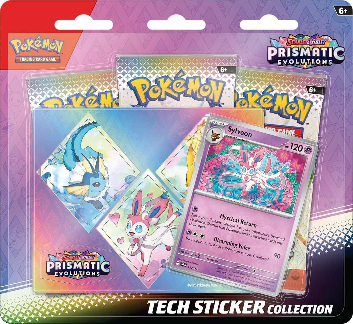 Pokemon SV8.5 Scarlet and Violet Prismatic Evolutions Tech Sticker Collection | Sylveon