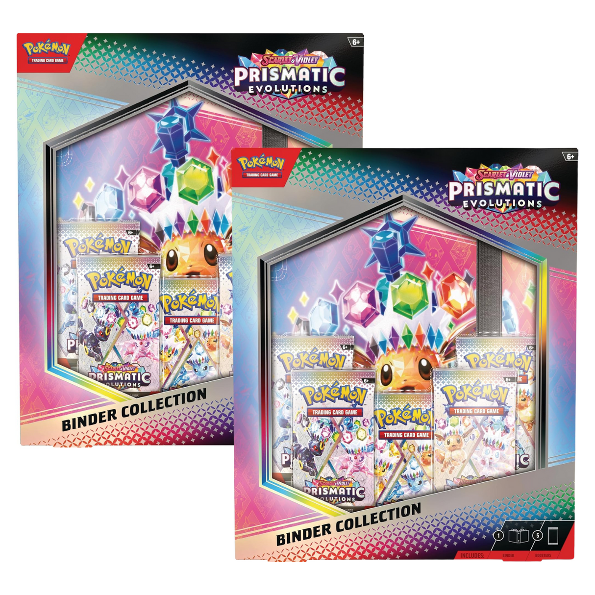 Pokemon SV8.5 Scarlet and Violet Prismatic Evolutions Binder Collection (2-Pack)