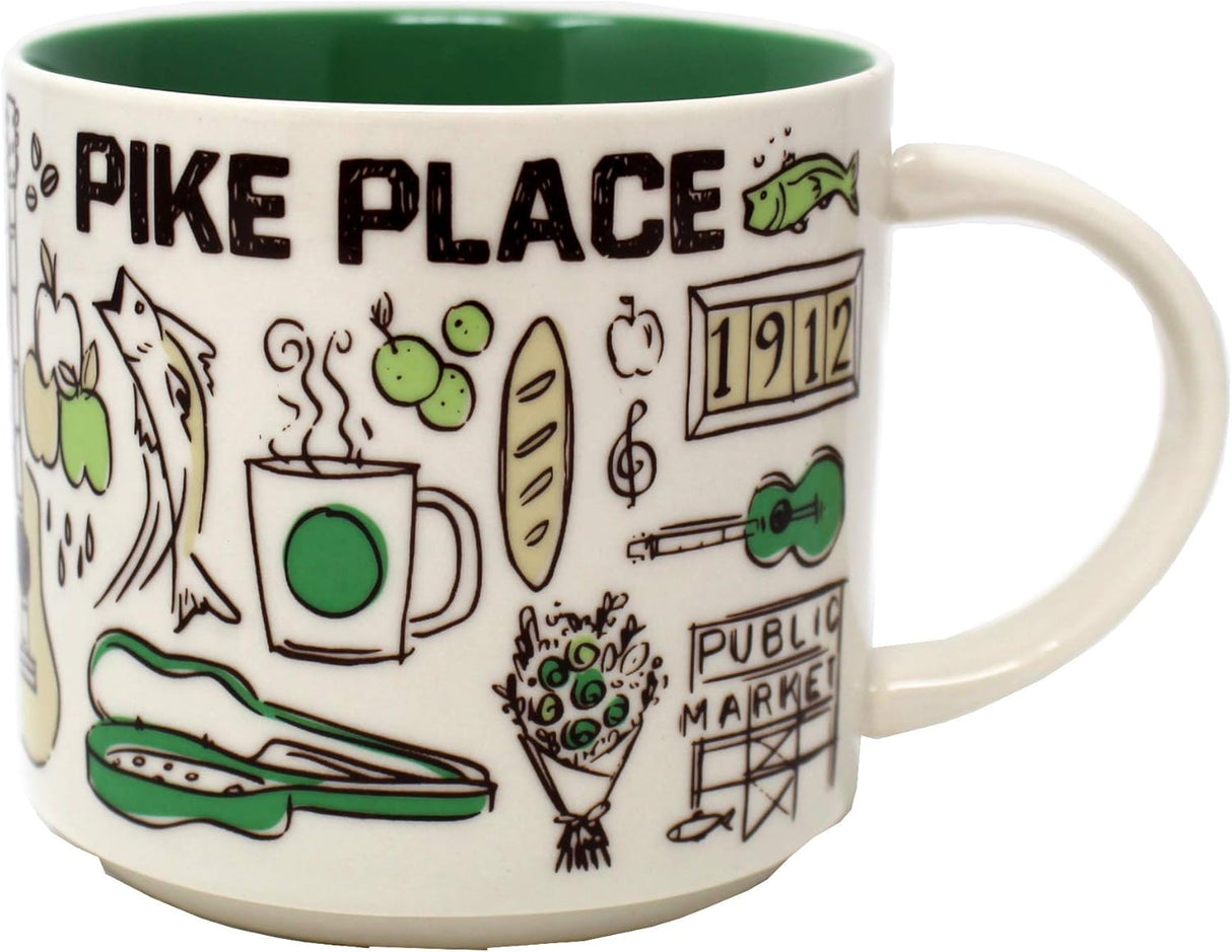 Starbucks Been There Series Pike Place Ceramic Mug, 14 Oz