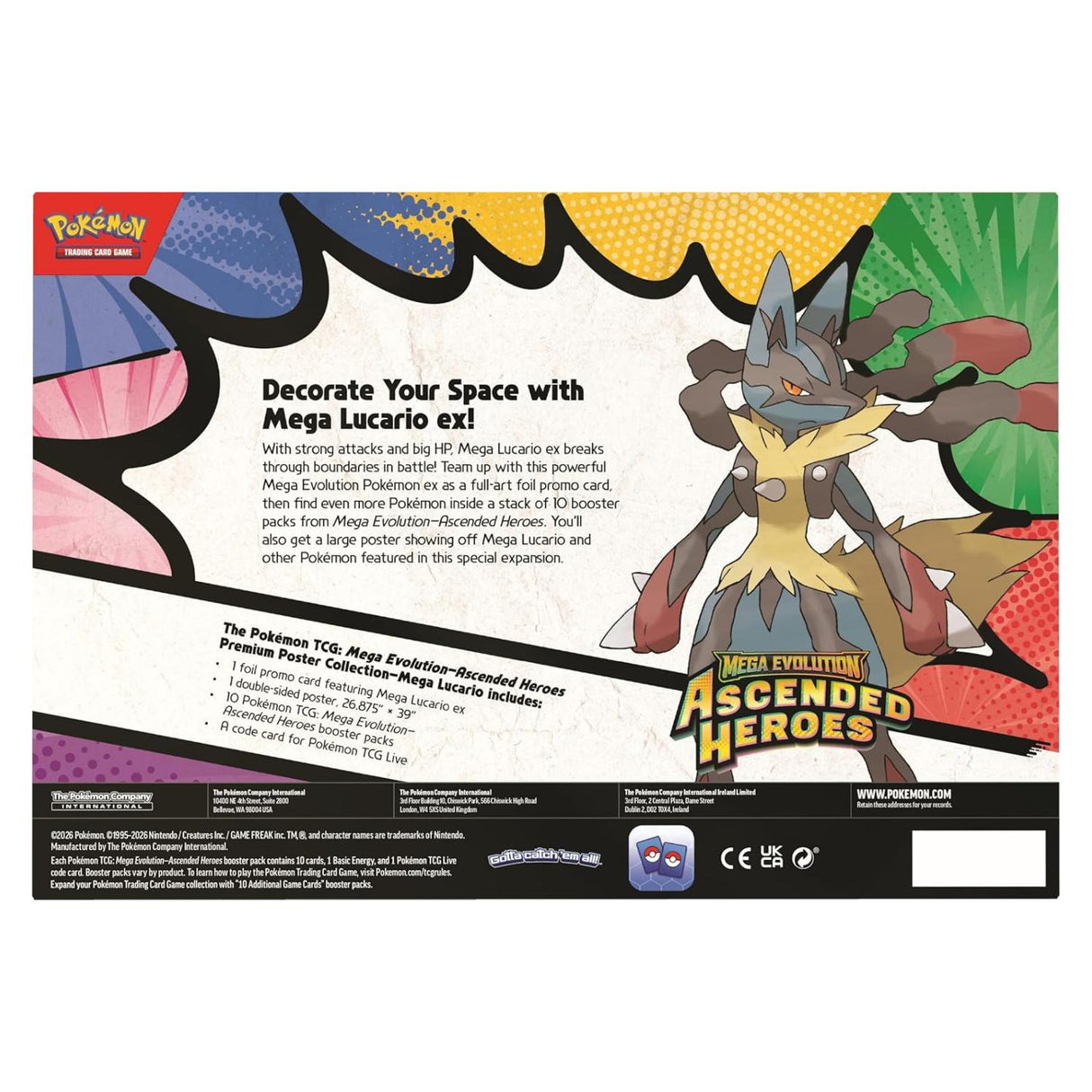Pokemon ME2.5 Ascended Heroes Premium Poster Collection | Mega Lucario ex