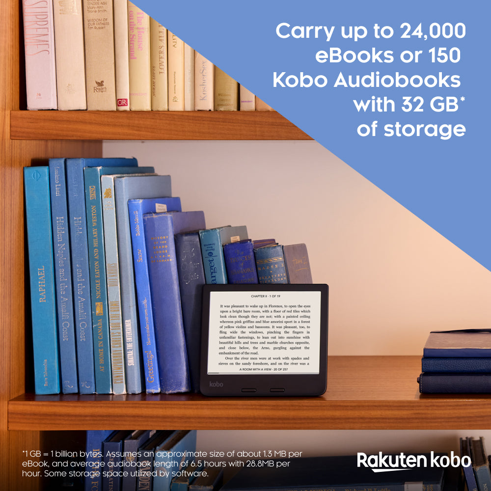 Kobo Libra 2 | eReader | 7" Waterproof Touchscreen | WIFI | 32GB | Carta E InkTechnology | Black (Open Box, Like New)