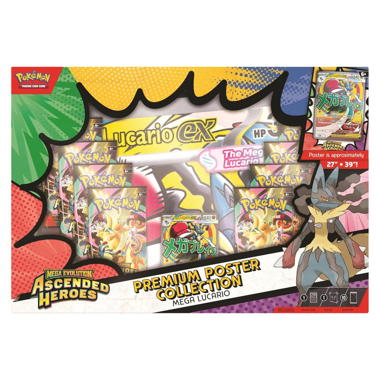 Pokemon ME2.5 Ascended Heroes Premium Poster Collection | Mega Lucario ex