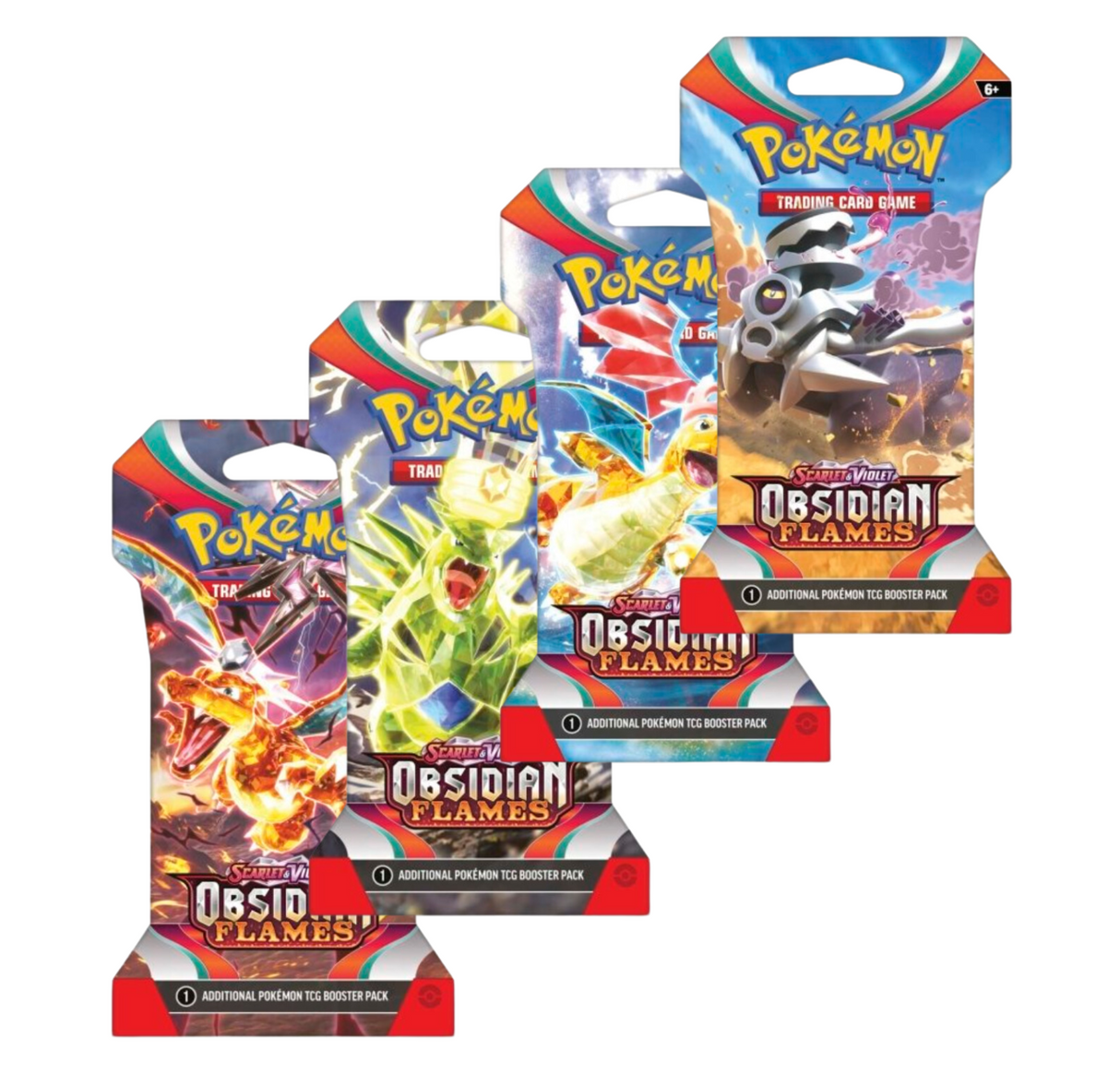 Pokemon Scarlet & Violet Obsidian Flames | 4 Sleeved Boosters Packs (Artwork Pack)