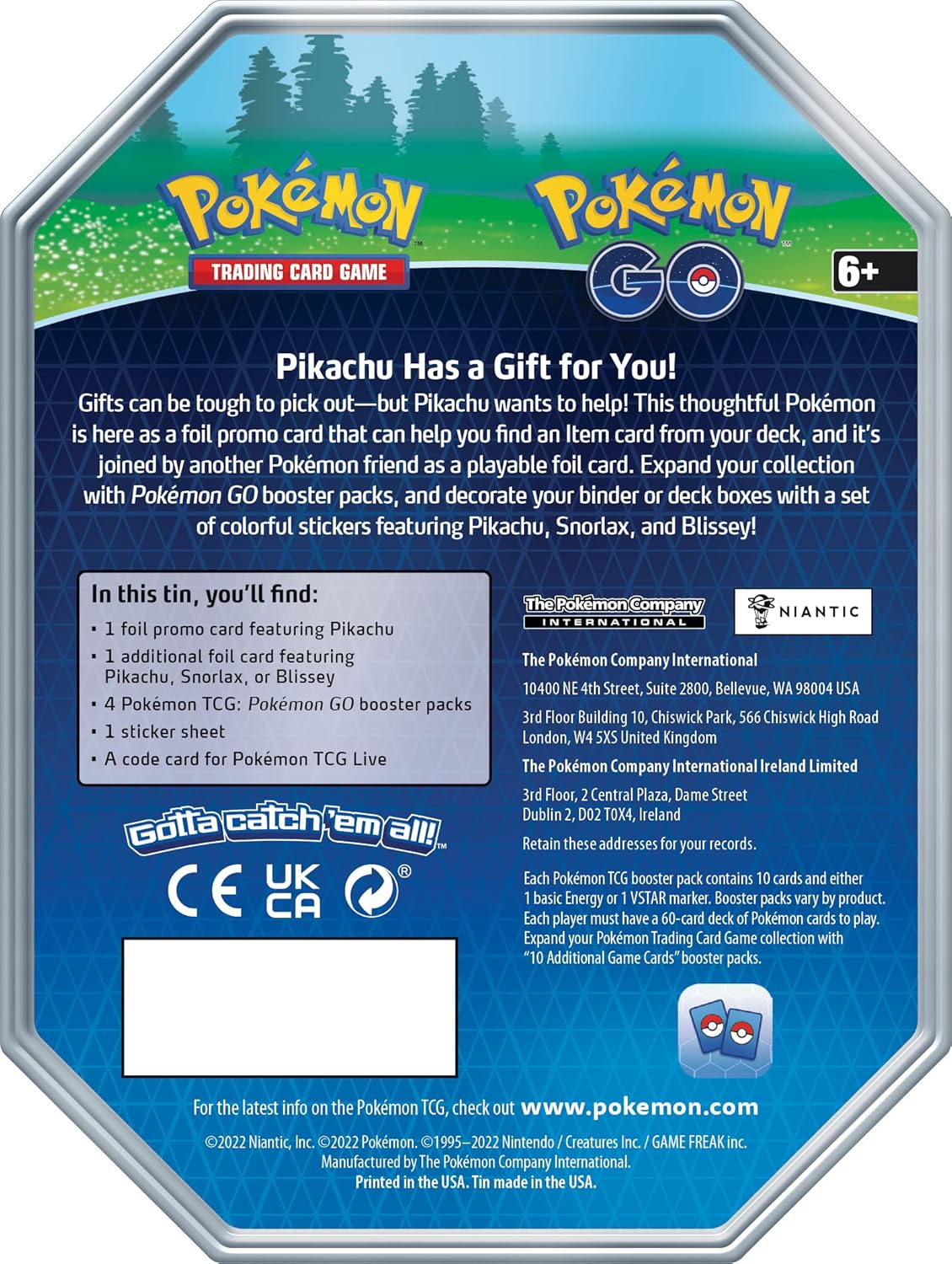 Pokemon TCG: Pokemon GO Tin | Pikachu