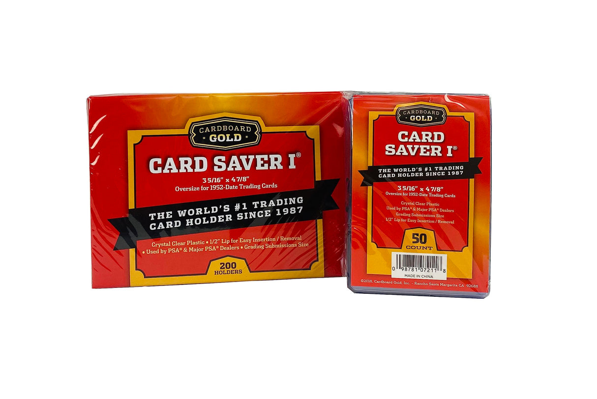 Cardboard Gold Card Saver 1 - 50ct Semi-Rigid Card Holders - PSA Submission Size