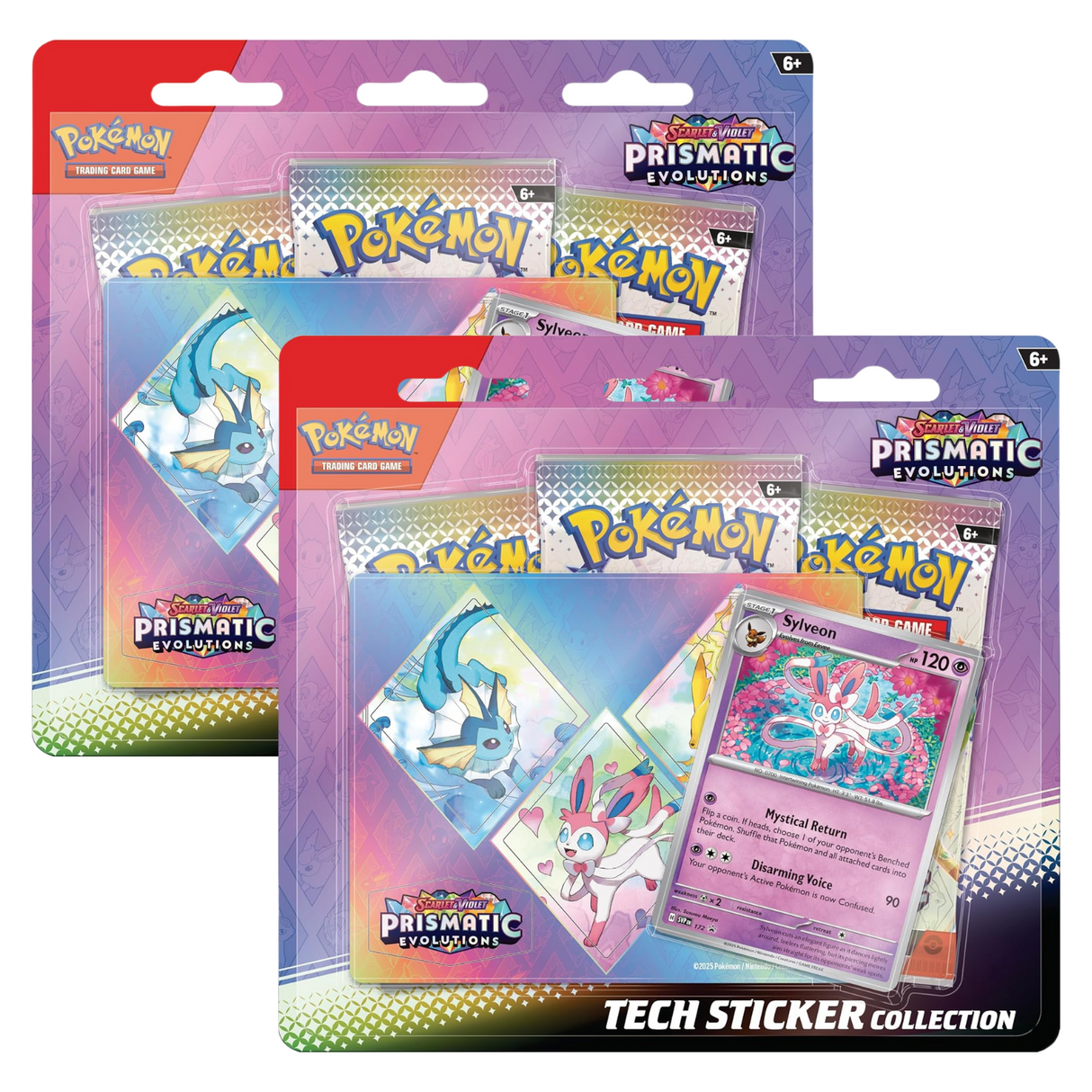 Pokemon SV8.5 Scarlet and Violet Prismatic Evolutions Tech Sticker Collection | Sylveon (2-Pack)