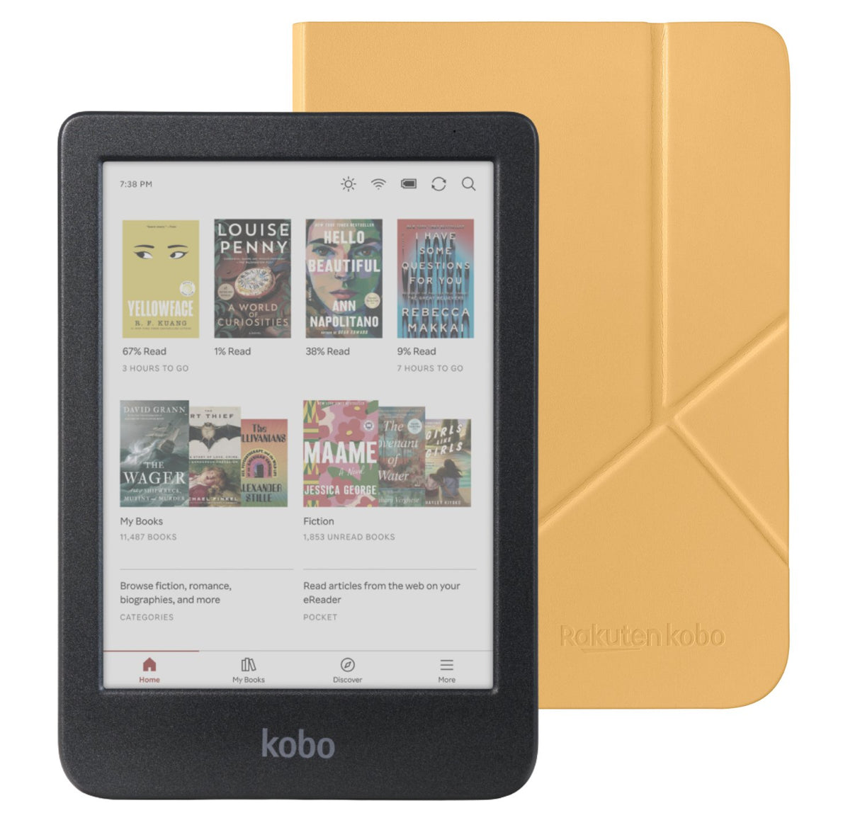 Kobo Clara Colour eReader with Butter Yellow SleepCover Bundle