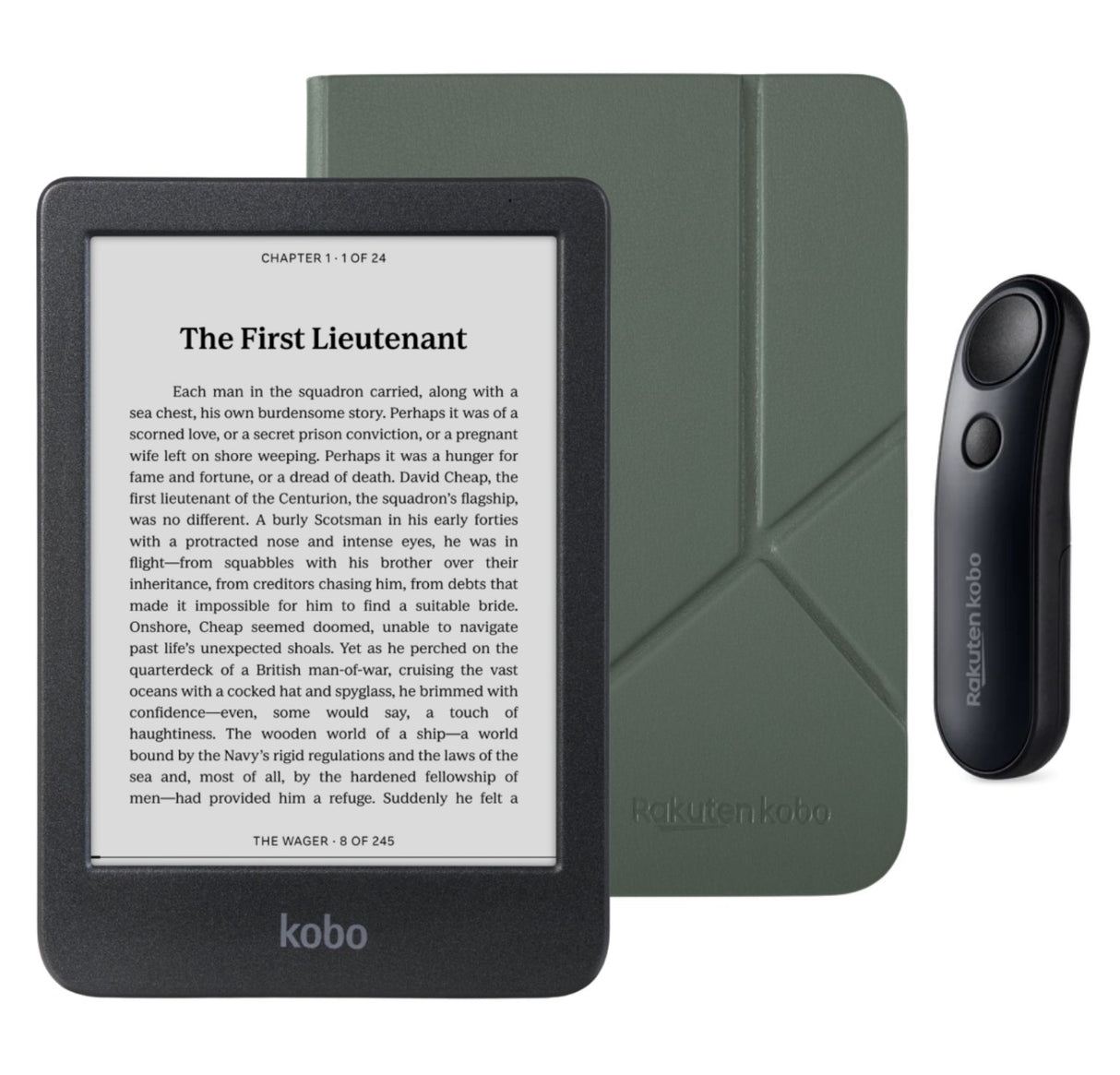 Kobo Clara BW eReader with SleepCover & Black Remote Page Turner Bundle