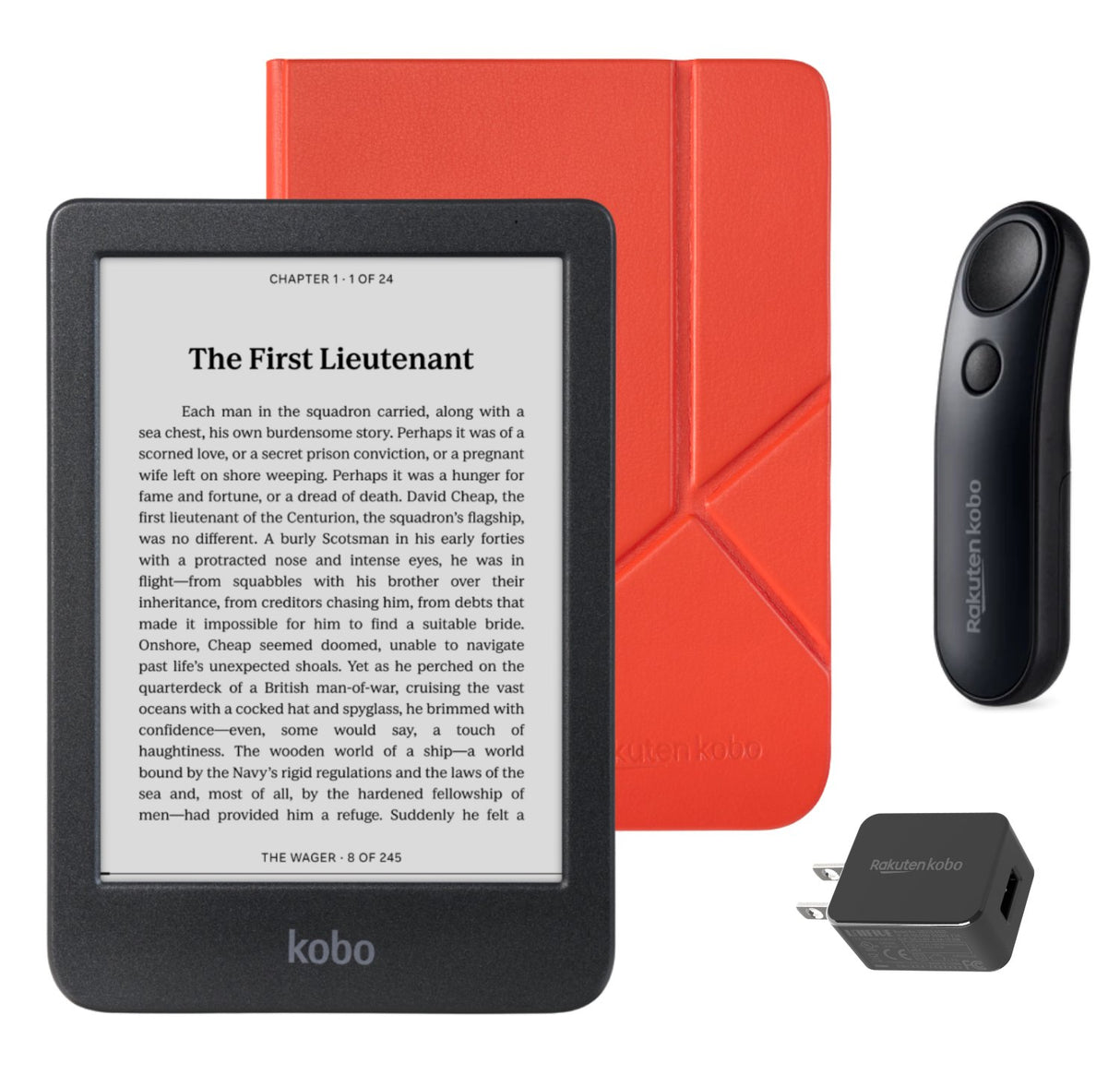 Kobo Clara BW eReader with SleepCover & Black Remote Page Turner Bundle
