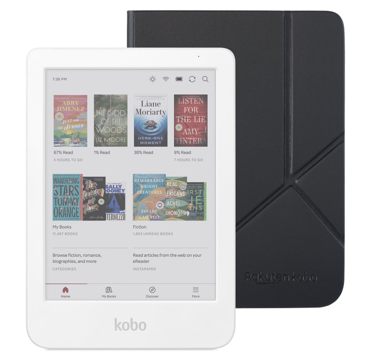 Kobo Clara Colour eReader (White) Case Bundle