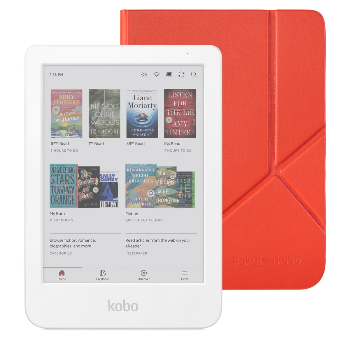 Kobo Clara Colour eReader (White) Case Bundle