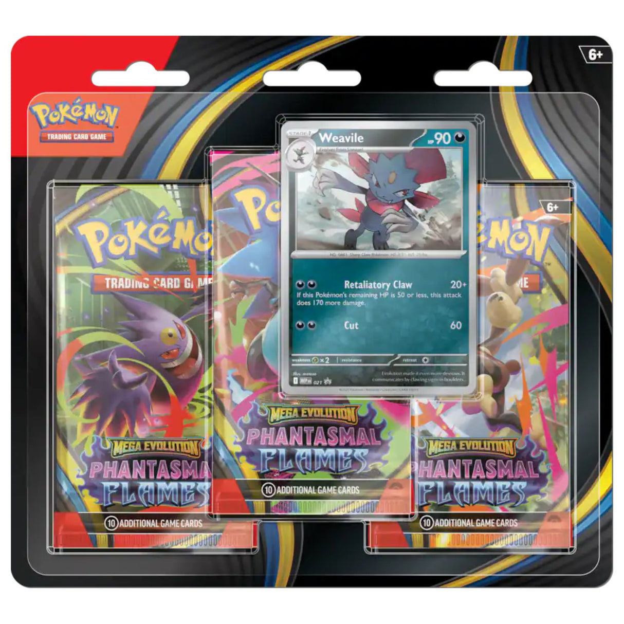 Pokemon ME2 Phantasmal 3-Pack Blister | Weavile