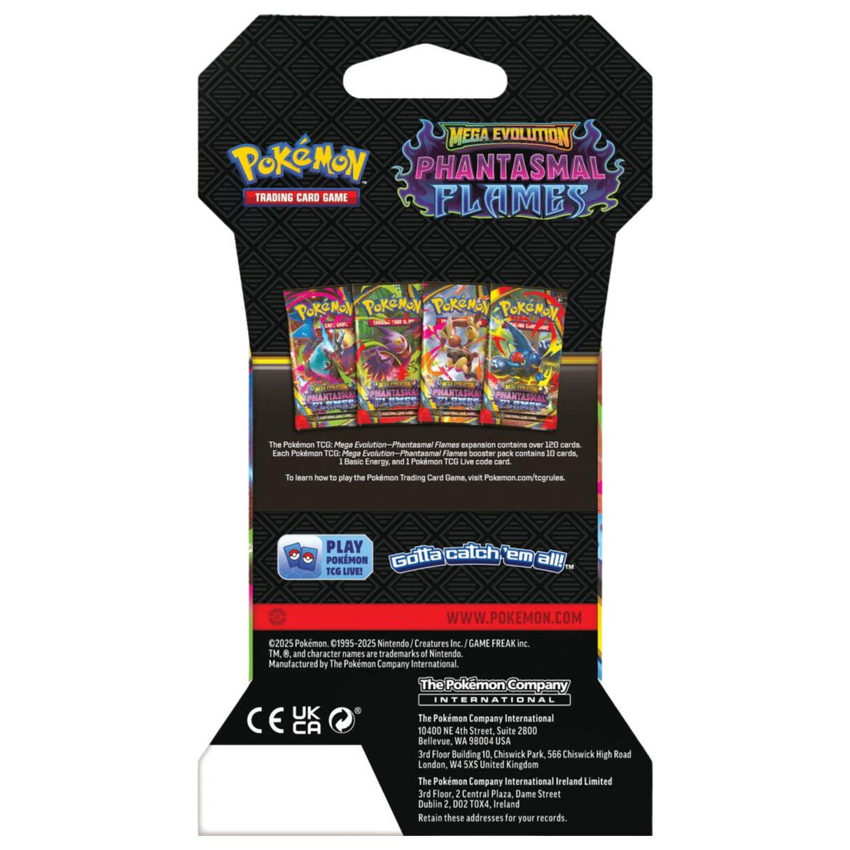Pokemon ME2 Phantasmal Flames | 4 Sleeved Booster Packs (One of Each Artwork)