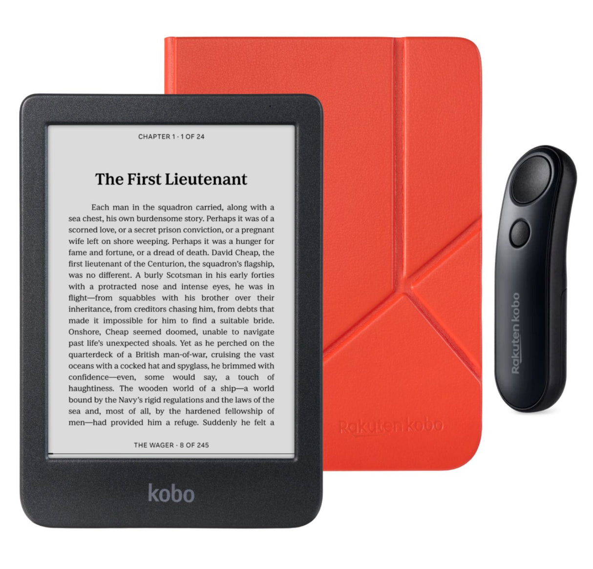 Kobo Clara BW eReader with SleepCover & Black Remote Page Turner Bundle
