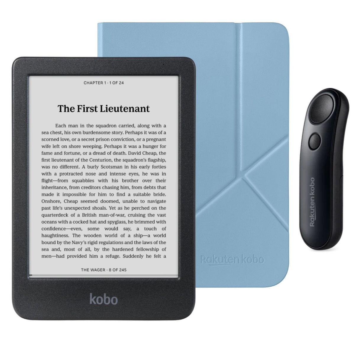 Kobo Clara BW eReader with SleepCover & Black Remote Page Turner Bundle