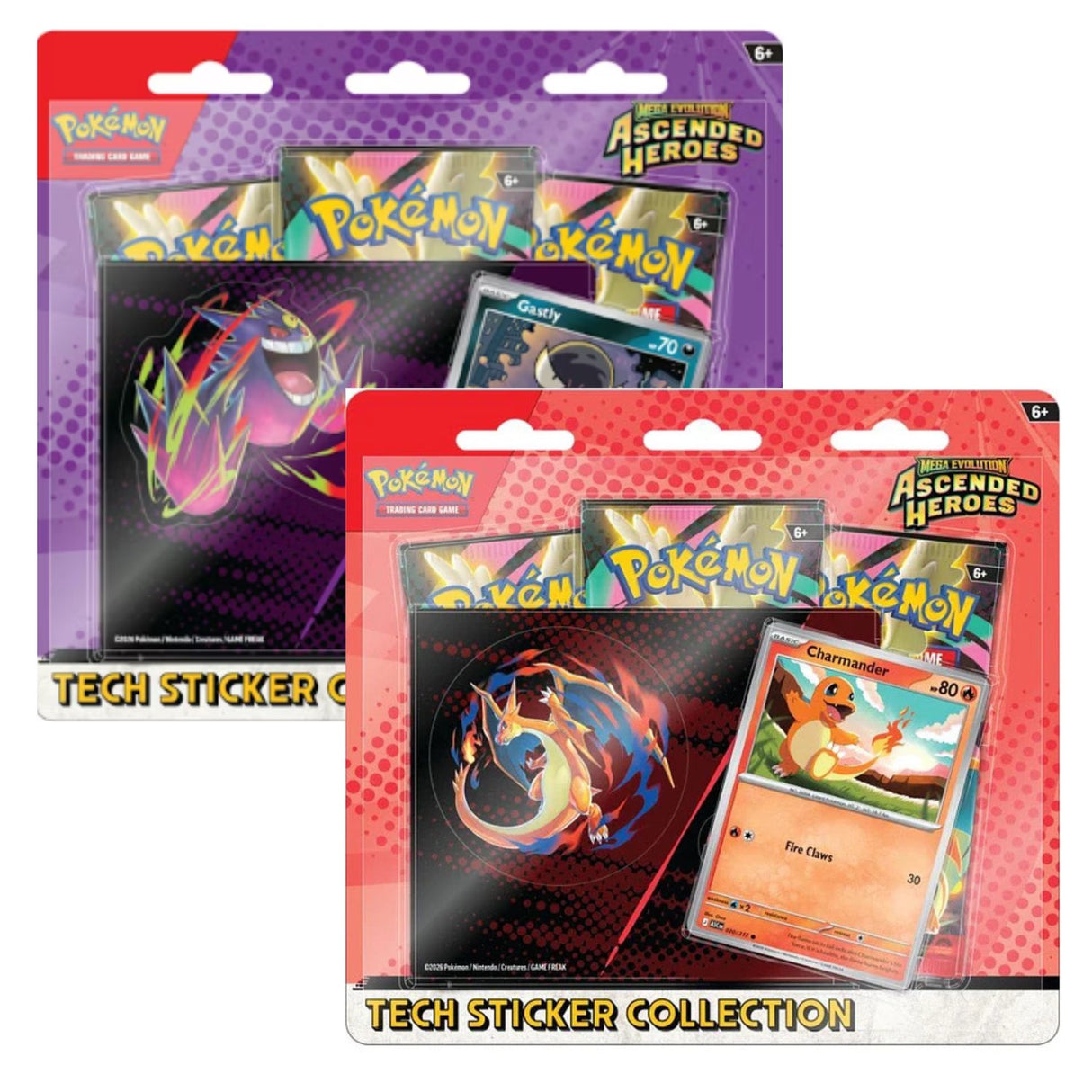 Pokemon ME2.5 Ascended Heroes Tech Sticker Collections | Charmander and Gastly (One of Each)