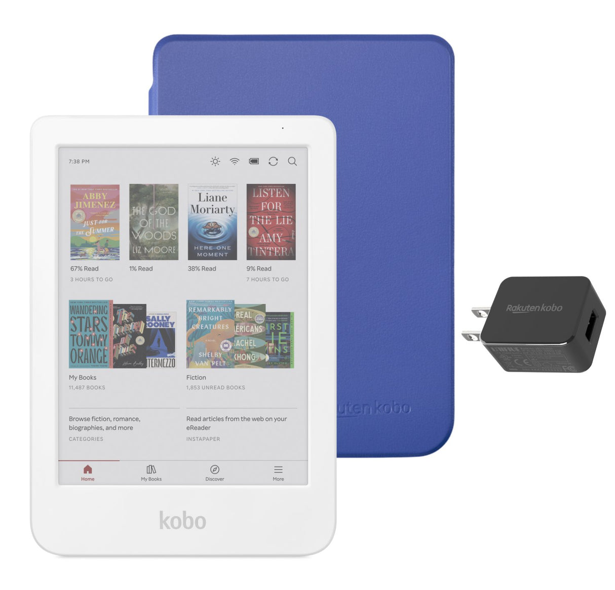 Kobo Clara Colour eReader (White) Case Bundle