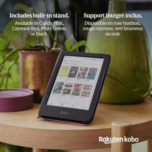 Kobo Clara Colour/BW SleepCover Case | Black | Sleep/Wake Technology | Built-in 2-Way Stand | Vegan Leather | Compatible with 6” Kobo Clara Colour/BW eReader