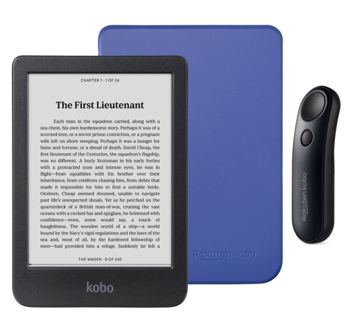 Kobo Clara BW eReader with SleepCover & Black Remote Page Turner Bundle